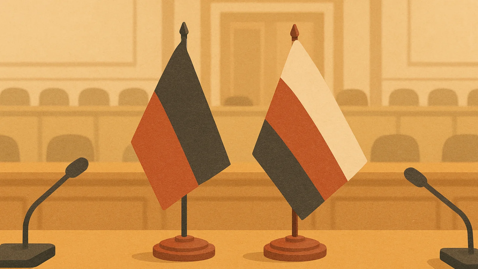 Символическое изображение дипломатической встречи глав внешнеполитических ведомств